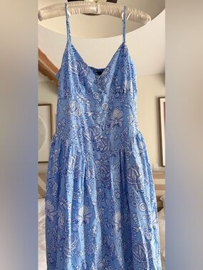 Roller Rabbit Blue and White Paisley Midi Sundress